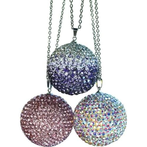 Creative Crystal Ball Car Hanging Pendant Fashion Large Size Bling Car Rear View Mirror Hanging Ornament Auto Decoration