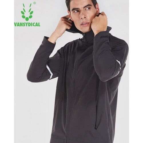 VANSYDICAL Mens Sports Jacket Autumn And Winter Casual Hooded Jacket Slim Running Quick Dry Running Shirt Coaching Service