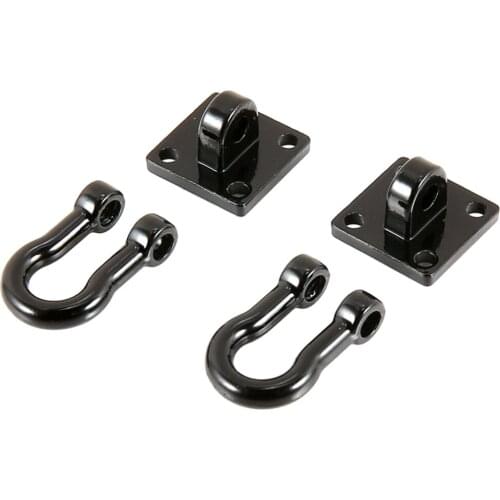 2Pcs Metal RC Car Winch Shackles for 1/10 Traxxas -4 4 Rock Crawler Parts - Black