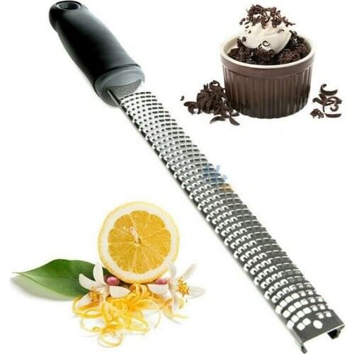 Multifunctional Citrus Lemon Zester Cheese Grater Ginger Potato Garlic Chocolate Zester with Plastic Cover Long Ergonomic Handle