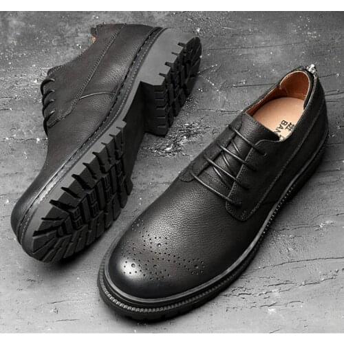 Men Shoes Genuine Leather high-increasing Formal Men Dress Shoes comfortable and portable tooling Oxfords shoes