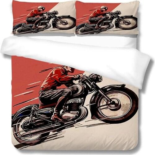 Duvet Cover Sets Cool Motorcycle Printed 3D Bedding Set Boys Child Home Comforter Covers Room Decoration
