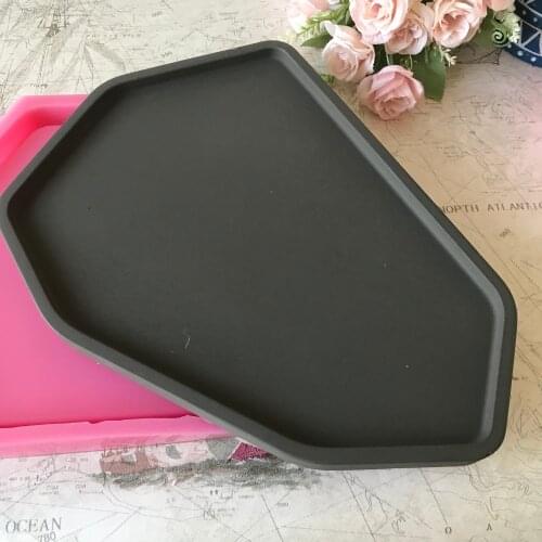 Desk Cement Decoration Tray Resin Epoxy Craft Concrete Planter Holder Molds Handmade Silicone Flower Pot Storage Mould