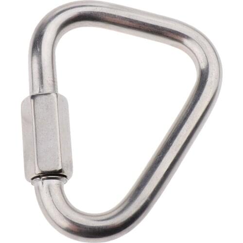 Stainless Steel Carabiners Keychain Clip for Hammock Camping Backpack Dog Leash Outdoor Camping Keychain Quick Link 10mm