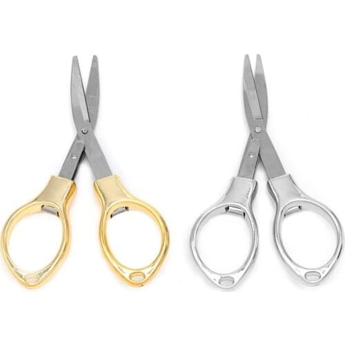 Stainless Steel Mini Folding Scissors Keychain Fishing Scissor Cutter Camping RXBC
