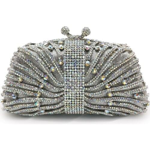 2021 New Green Red Rhinestone Evening Bags Clutches Luxury Women Crystal Shoulder Summer Clutch Ladies Diamond Party Mini Purse