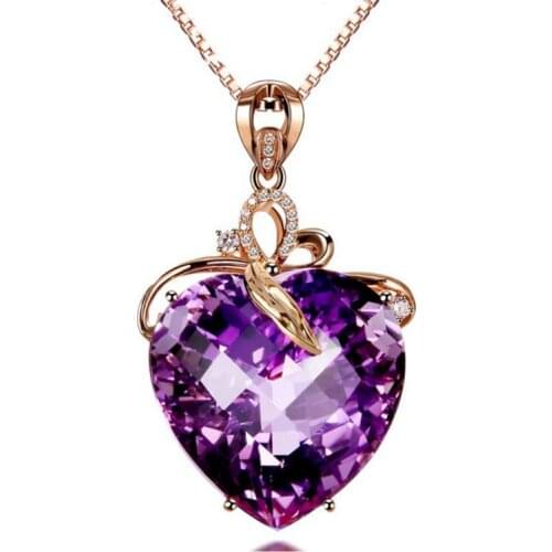 Crystals Heart Pendant Necklace Valentines Day Gift Of Love Romantic Frame Necklaces For Women Gifts Promise Keepsake 2021