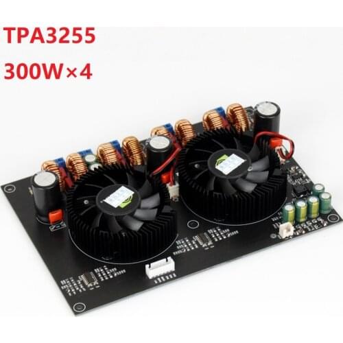 TPA3255 Power Amplify Board 4-Channel Digital class D High Power Amplifier Board 300W*4 Fan DC24-48V