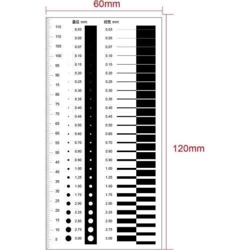 Point Line Gauge Film Soft Ruler Area Stain Comparison Card Highly Transparent PET Ruler for Factory QC Benchmark Test