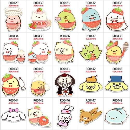 Flatback Japan Cartoon Printed Planar Resin for DIY Hair Accessories Gril Decoration 30pcs/lot R00429 R0043 R0044