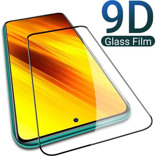 Poco X3 NFC M3 F3 Glass 9D Full Cover Screen Protector For Xiaomi Redmi Note 10 9 8 Pro 10s 9s 9A 9C 9T 8T 5G Tempered Glass