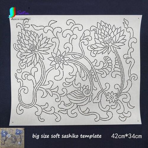 Lotus Pillow Runner Tea Pad Bag Decoration Embroidery Tool Large Size Retangle Soft Thin Sashiko Template Plate