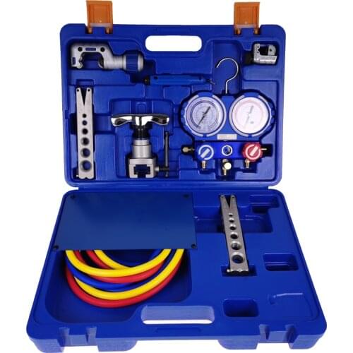 R410 Fluoride Meter Universal hook Flare, Pipe Expander VTB-5B Cutter Combination Set Suitable for R410A, R134a, R12, R22