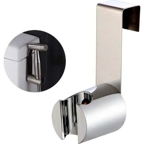 Free Nail Bidet Hook Holder Stainless Steel Hanger ABS Brushed Socket Wall Shower Head Holder Sprayer 1 Pack