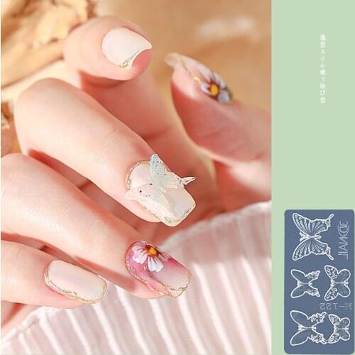 1 Pc Butterfly Acrylic Nail Art Mold Silicone DIY Jewelry Xmas Decoration Transparent Silicone Mould For Nails Manicure Set