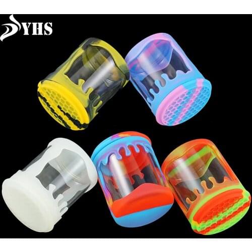 1pcs Honeybee Shape Refillable Storage Bottle Jar Silicone Glass Container Pot for Smoke Wax Oil Cream Gel Box