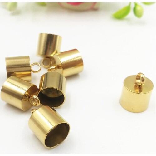 100pcs Stainless Steel End Cap Necklace End Tip Tassel Caps Beads Cap End Cap for Fashion Jewelry Making DIY
