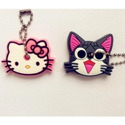 2Pcs Silicone Key Covers Key Control Dust Cover Rubber Soft Key Locks Keys Cap Keyring Key Case For Home Accessories Supplies