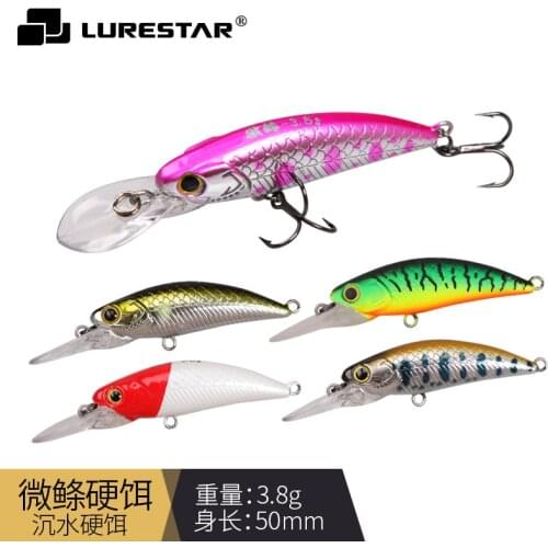 3.8g/5cm Mini Minnow Sinking Vmc Hooks Jigging Isca Hard Wobblers Luminous Dive Artificial Bait Fake Mixed Carp Spinner Tuna