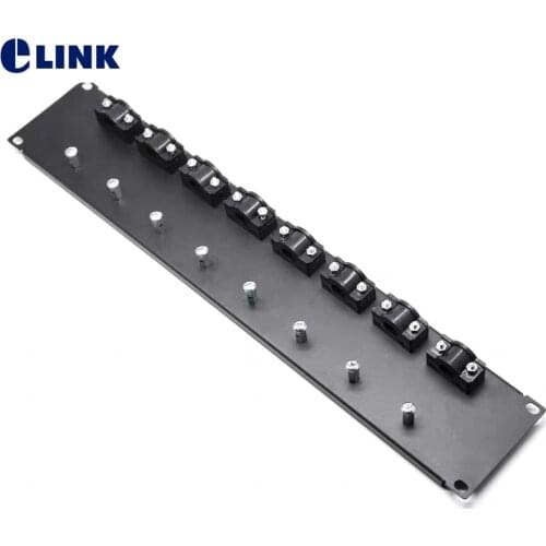 ​3pcs 8 position fiber cable fixing plate 2U for 19" rack ftth cabinet fiber cable guide board cold press steel cable fixer