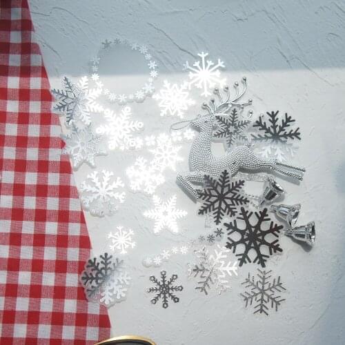 38pcs Silver Winter Snow Style Paper Sticker Scrapbooking DIY Gift Packing Label Decoration Tag