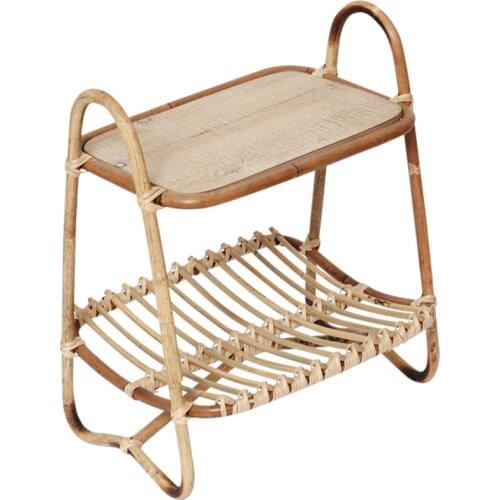 Rattan art side table modern minimalist Nordic style small coffee table living room sofa corner tablo simple storage mesa