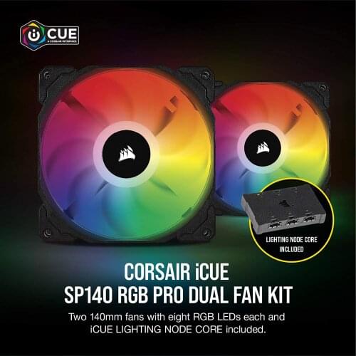 Corsair Fan iCUE SP140 RGB Pro Performance 140mm SinglePack/(Dual Fan Kit with Lighting Node Core) NEW