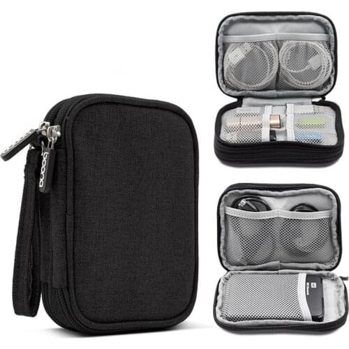 DAINCHOUL Oxford Cloth Double Layer Travel Storage Bag U Disk Power Bank Data Cable Hard Disk Protection Case Organizer