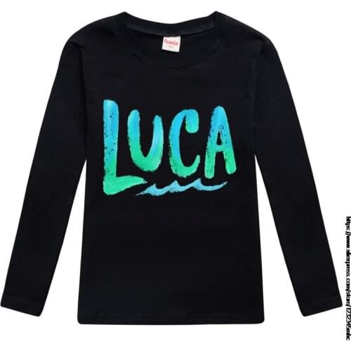New movie Luca T Shirt Kids Basic TShirt Boys Fall Clothes Children Casual Cartoon Loose T-shirt Toddler Girls Long Sleeve Tops