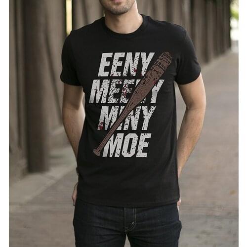HAMPSON LANQE The Walking Dead Eeny Meeny Miny Moe Negan Lucille Zombie T Shirt 2020 Summer Fashion Men T-Shirt 100% Cotton Tops