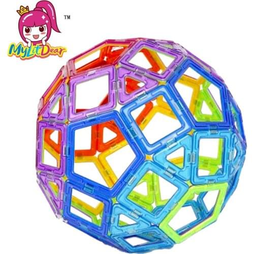 MylitDear Toy 82PCS Kids Toys Plastic Educational Toys Big Size Ball Kit Magnetic Building Blocks Models Brick Toys For Children