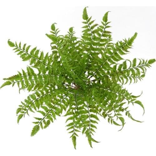 Artificial Green 17 Bunch Venus Fern Leaves Persian Grass Fake Plants Wall Hanging Plastic Leaf Bonsai Home Wedding Decoration