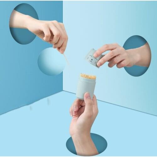 Creative Large Diameter Large Capacity Plastic Toothpick Container Household Cute Label Cartoon Toothpick Bottle Toothpick Box