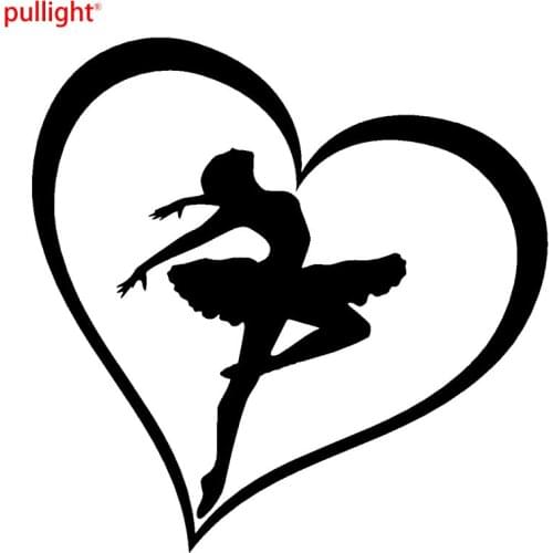 16cm*16cm Ballerina Heart Fashion Vinyl Car Sticker Car Styling Motorcycle SUVs Bumper Laptop Vinyl Decals