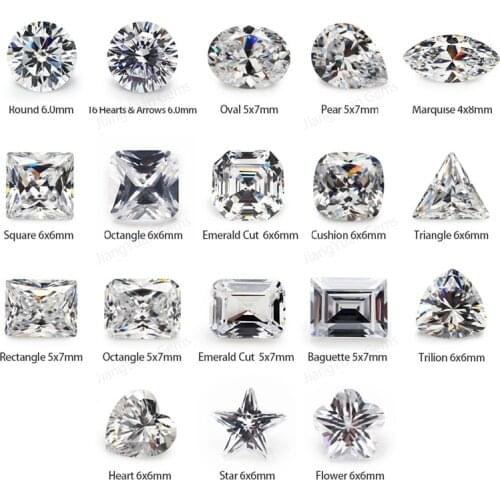 5A CZ White Cubic Zircoia Stone 18 Different Shape Jewelry DIY Materials Set
