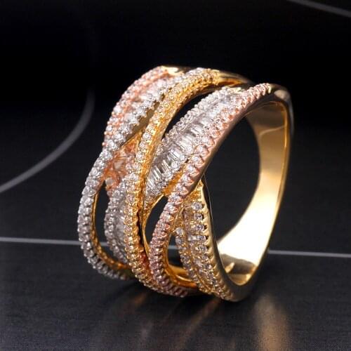 Bride Talk Luxury Trendy Women Ring Cubic Zirconia Wedding Rings Jewelry High Quality Christmas New Year Gift