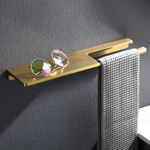 Bathroom Shelf Bath Shower Rack Shower Shelf Bath Holder Bolt Inserting Type Gold Towel Rack Corner Shelf Bath Hardware Alloy
