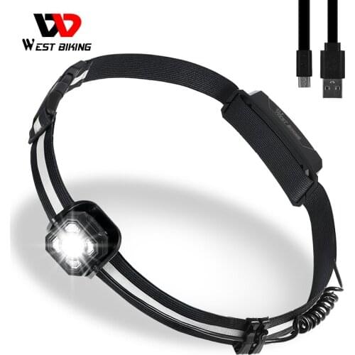 WEST BIKING Portable Running Light Waterproof USB Rechargeable LED Flashlight Multi-purpose Running Hiking Sport Waist Lamp