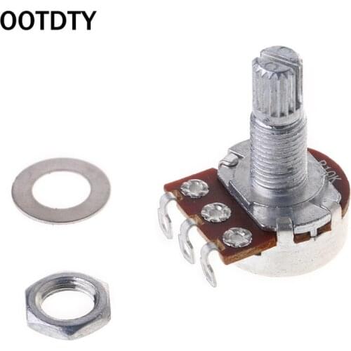 OOTDTY B10K Potentiometer Splined Pot Electric Guitar Bass Effect Amp Tone Volume 18mm Shaft Parts
