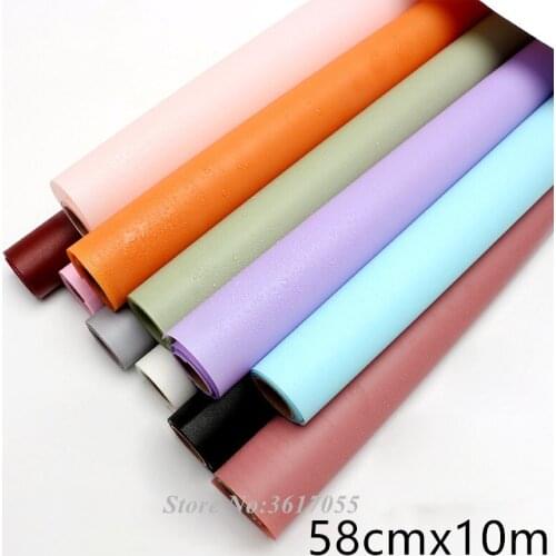 58cmx10m Flower Wrapping Paper roll Solid Color New Flower Wrapping Paper Floral OPP Paper Packaging Material