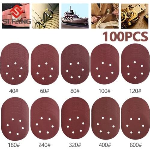 100Pcs 125mm Sanding Discs Sandpaper Sand Sheets Grit 40-800 Sanding Disc Polish Sanding Pad for Woodworking Polishing Tool