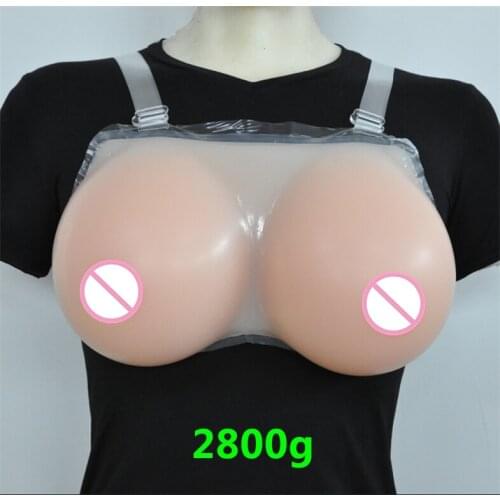 Transsexuals false Mimi false chest silicone breast Conjoined CD drag breast 2800g G Cup Beige Low concave breast
