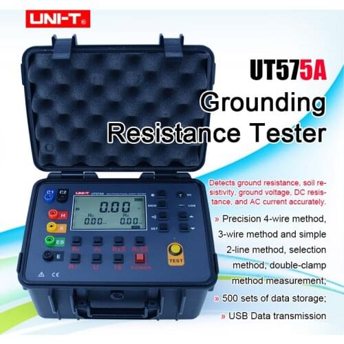 UNI-T UT575A Digital Double Clamp Grounding Resistance Tester Professional industrial ground resistance/soil resistivity meter