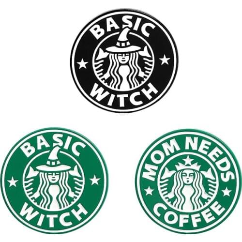 Witch Soft Enamel Pins Custom Mom Needs Coffee Round Brooches Bag Clothes Badges Lapel Pin Jewelry Gift for Friends Wholesale