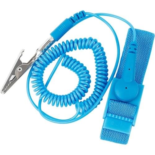 LUXIANZI 1Pcs Anti Static Wristband Adjustable ESD Wrist Strap Discharge Cables for Electrician IC PLCC Worker Corded/Cordless
