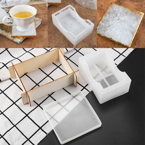 1pcs Square Coaster Storage Box Epoxy Resin Silicone Mold For DIY Craft UV Expoy Handmade Crystal Crafts Decoration Making Tools