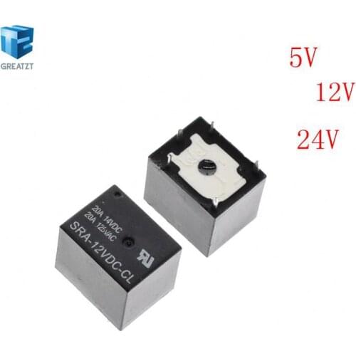10pcs SRA-12VDC-CL 20A 14VDC T74 CMA51 HFKW DC Mini Power Relay In stock hot sell