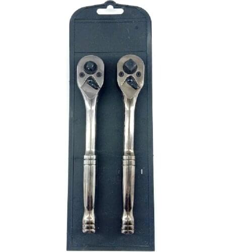 2Pcs 2-in-1 Dual Head Ratchet Spanner Quick Release Ratchet Socket Wrench 72 Teeth 1/4-3/8 inch Drive and 3/8-1/2 inch Drive