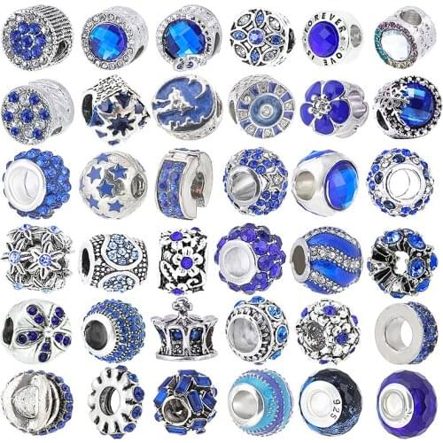 2Pcs 45 Styles Love Heart Shaped Beads Silver Plated Charms Fit Original Brand Bracelet For Women Jewelry Making Special Offer