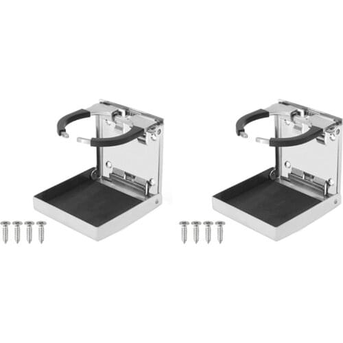 2Pcs Folding Cup Drink Holder Can Bottle Holder Stand Mount Support Auto Car Marine Boat Truck RV Fishing Box